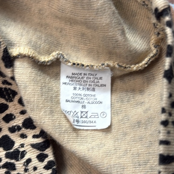 John Galt 100% Cotton Y2K Inspired It-Girl Leopard Print Button-Up Crop Top - Picture 4 of 10